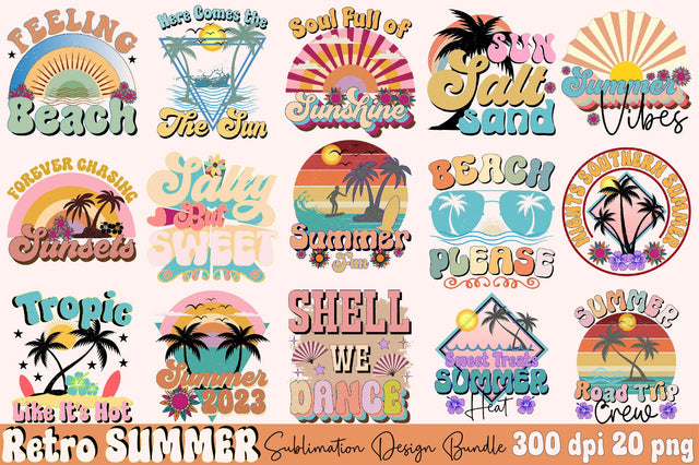 Retro Summer Sublimation Design Bundle Sublimation SVGArt 