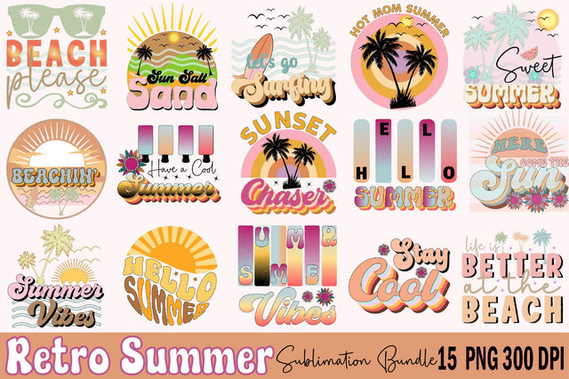 Retro Summer Sublimation Design Bundle Sublimation SVGArt 