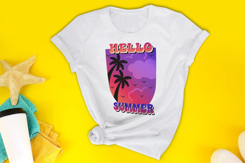 Retro Summer Sublimation - Hello Summer PNG Sublimation CraftLabSVG 