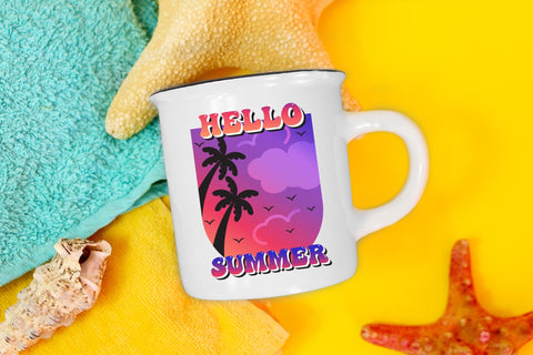 Retro Summer Sublimation - Hello Summer PNG Sublimation CraftLabSVG 