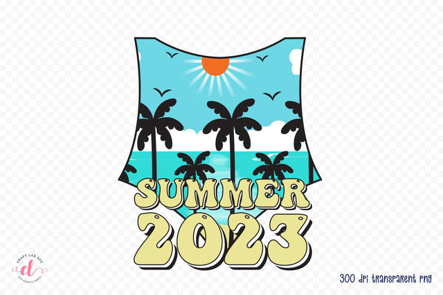 Retro Summer Sublimation - Summer 2023 PNG Sublimation CraftLabSVG 