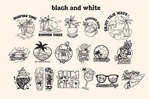 Retro Summer SVG Bundle, Groovy summer svg, Retro beach svg SVG dadan_pm 