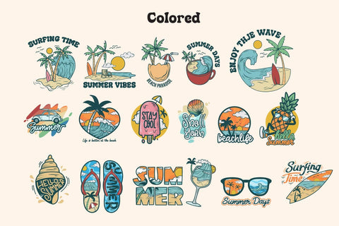 Retro Summer SVG Bundle, Groovy summer svg, Retro beach svg SVG dadan_pm 