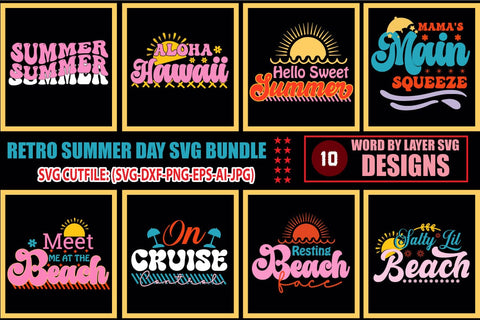 Retro Summer svg bundle SVG Blessedprint 