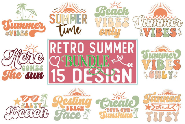 Retro Summer SVG Bundle SVG CraftingStudio 