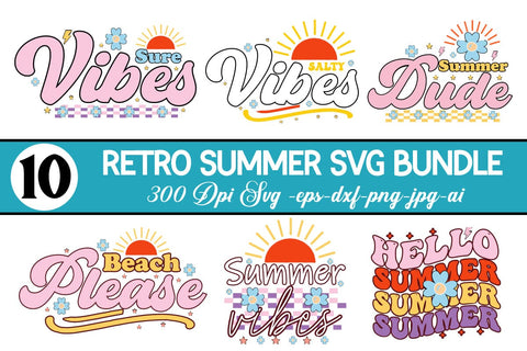 Retro Summer Svg Bundle SVG designmaster24 