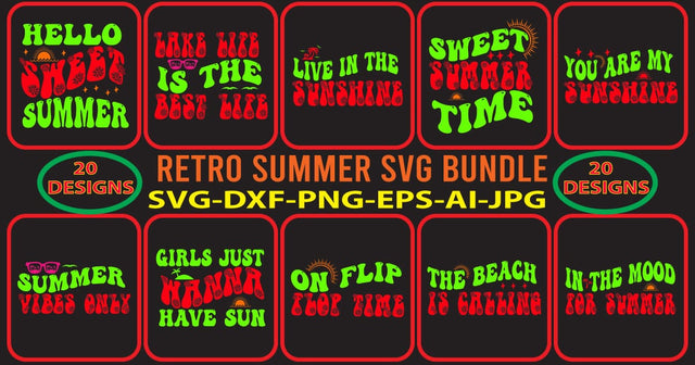 Retro Summer SVG Bundle SVG Syaman 