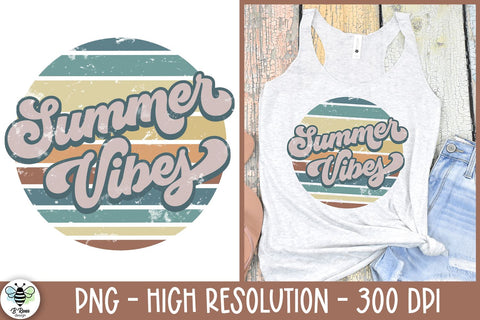 Retro Summer Vibes PNG | Summer Sublimation Design Sublimation B Renee Design 