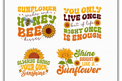 Retro Sunflower SVG Bundle SVG Shetara Begum 