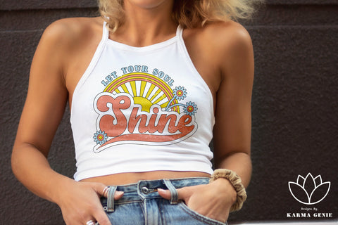 Retro Sunrise & Flowers - Boho Graphic Design Sublimation SVG Karma Genie Graphics 
