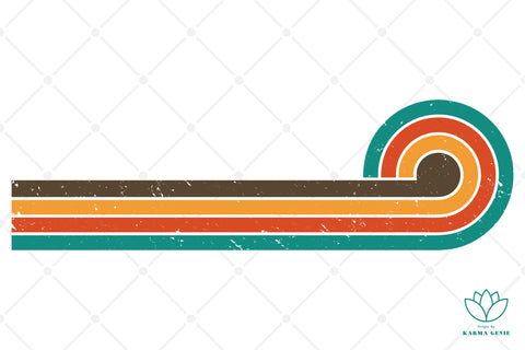 Retro Sunrise & Rainbows - Vintage Graphic Elements SVG Karma Genie Graphics 