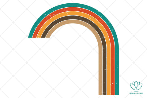 Retro Sunrise & Rainbows - Vintage Graphic Elements SVG Karma Genie Graphics 
