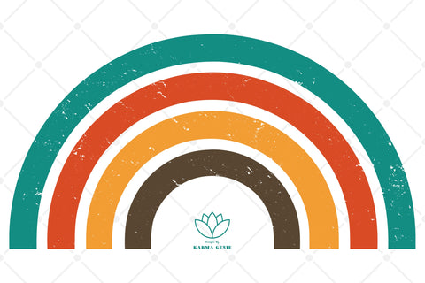 Retro Sunrise & Rainbows - Vintage Graphic Elements SVG Karma Genie Graphics 