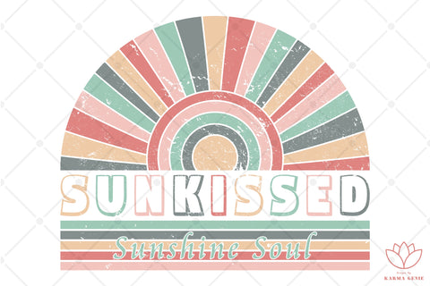 Retro Sunrise - Sunkissed Boho SVG Graphic Design Sublimation SVG Karma Genie Graphics 
