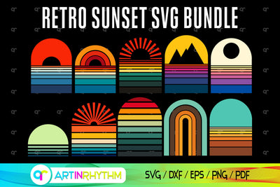 Retro Sunset SVG bundle SVG Artinrhythm shop 