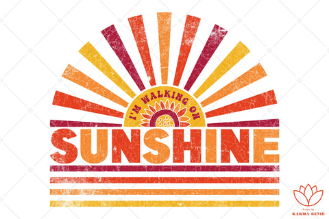 Retro Sunshine - Vintage SVG PNG Sunrise Graphic Design Sublimation SVG Karma Genie Graphics 