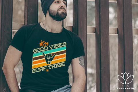 Retro Surfing Design - SVG Beach Vacation Graphic Sublimation SVG Karma Genie Graphics 