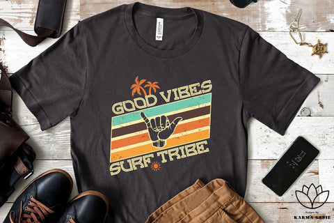 Retro Surfing Design - SVG Beach Vacation Graphic Sublimation SVG Karma Genie Graphics 