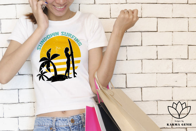 Retro Surfing Svg Png - Summer Graphic Design Sublimation SVG Karma Genie Graphics 