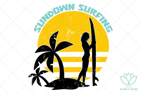 Retro Surfing Svg Png - Summer Graphic Design Sublimation SVG Karma Genie Graphics 