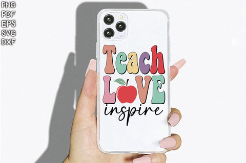 Retro Teach Love Inspire Sublimation Creativeart88 