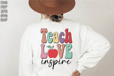 Retro Teach Love Inspire Sublimation Creativeart88 