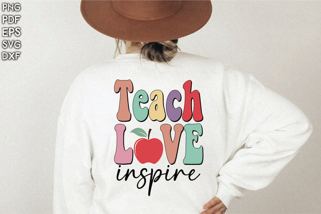 Retro Teach Love Inspire Sublimation Creativeart88 