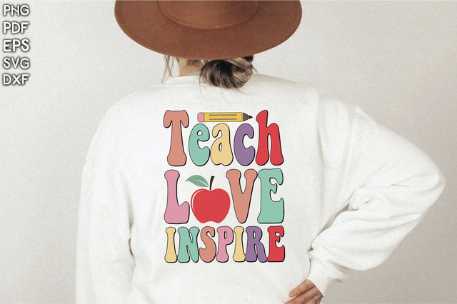 Retro Teach Love Inspire Vol-1 SVG Creativeart88 