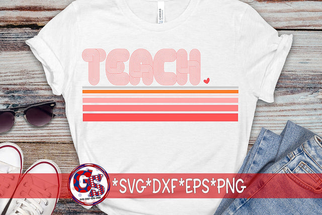 Retro Teach SVG DXF EPS PNG SVG Greedy Stitches 