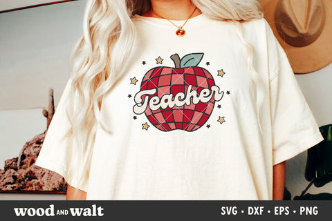 Retro Teacher Apple SVG | Teacher SVG SVG Wood And Walt 