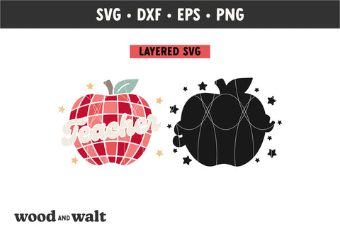 Retro Teacher Apple SVG | Teacher SVG SVG Wood And Walt 
