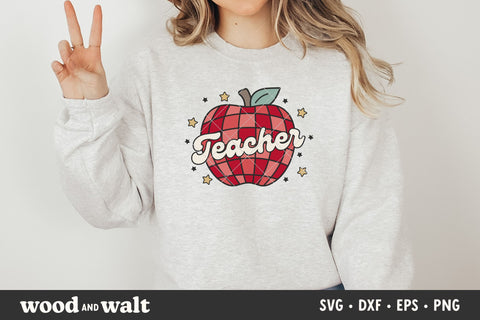Retro Teacher Apple SVG | Teacher SVG SVG Wood And Walt 
