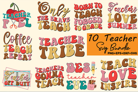 Retro Teacher Bundle SVG Rupkotha 