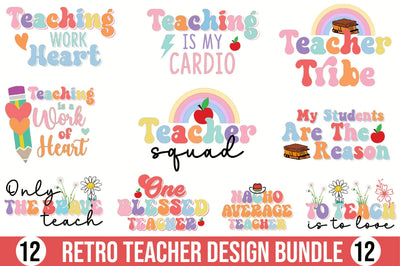 Retro Teacher Design Bundle SVG SVGista 
