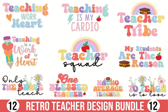 Retro Teacher Design Bundle SVG SVGista 