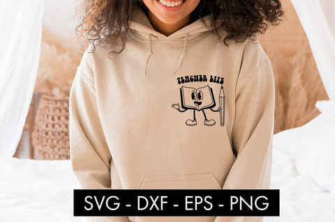 Retro Teacher Life SVG Cut File PNG Sublimation SVG Freeling Design House 