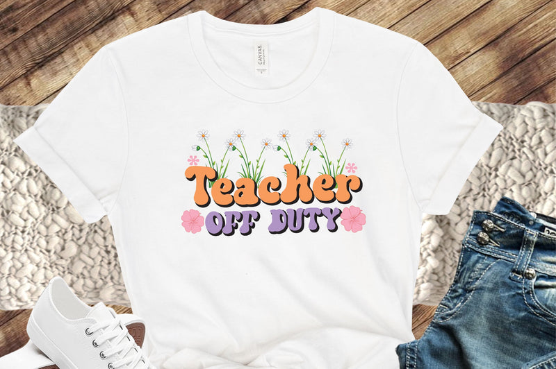 Retro Teacher off Duty PNG Sublimation Sublimation SVGista 