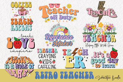Retro Teacher Sublimation Bundle Sublimation Jagonath Roy 