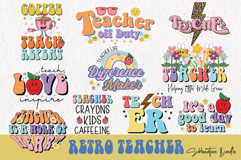 Retro Teacher Sublimation Bundle Sublimation Jagonath Roy 