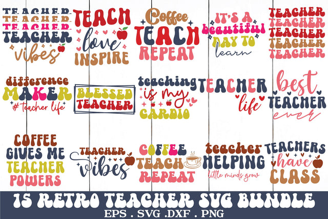 Retro Teacher SVG Bundle SVG md faruk hossain 