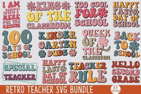 Retro Teacher Svg Bundle SVG SVGista 