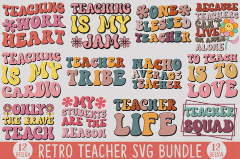 Retro Teacher Svg Bundle SVG SVGista 