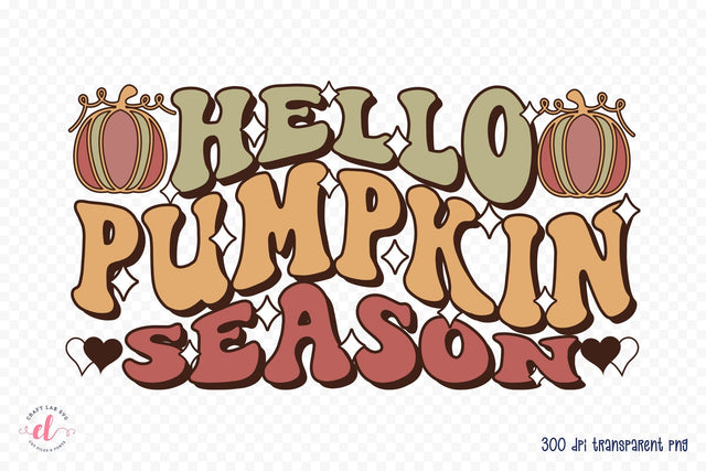 Retro Thanksgiving PNG - Hello Pumpkin Season Sublimation CraftLabSVG 