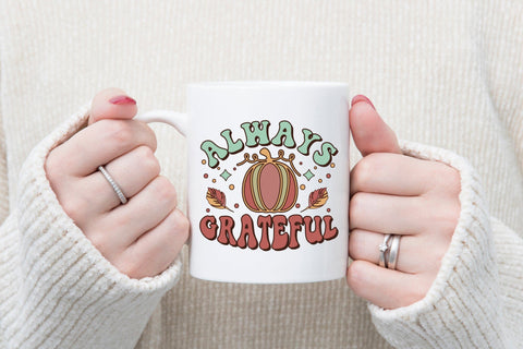 Retro Thanksgiving Sublimation - Always Grateful Sublimation CraftLabSVG 
