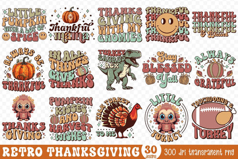Retro Thanksgiving Sublimation Bundle Sublimation CraftLabSVG 