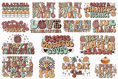 Retro Thanksgiving Sublimation Bundle Sublimation CraftLabSVG 