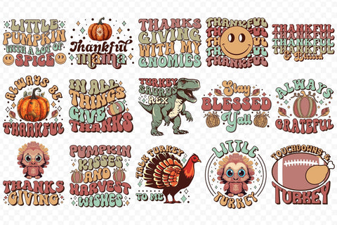 Retro Thanksgiving Sublimation Bundle Sublimation CraftLabSVG 