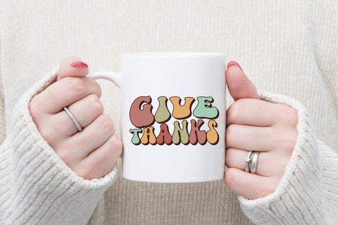 Retro Thanksgiving Sublimation | Give Thanks PNG Sublimation CraftLabSVG 