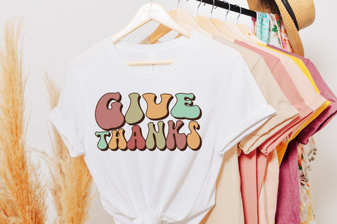 Retro Thanksgiving Sublimation | Give Thanks PNG Sublimation CraftLabSVG 