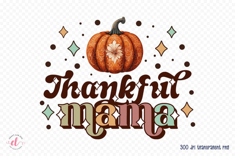 Retro Thanksgiving Sublimation | Thankful Mama Sublimation CraftLabSVG 